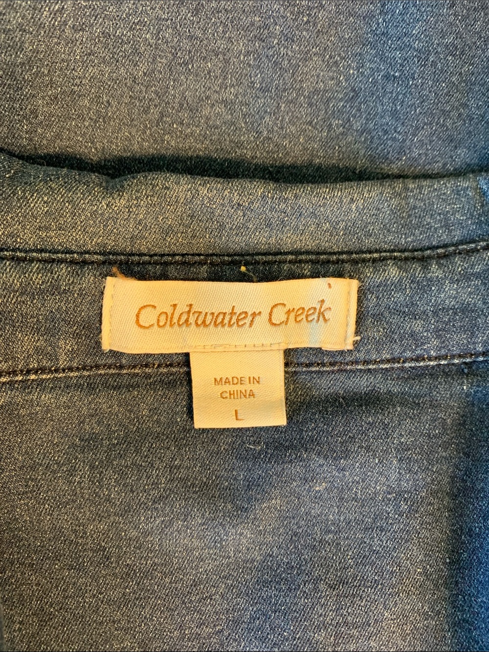Women Coldwater Creek Indigo Denim Snap-Down Shirt - Casual Chest-Pocket Style - Picture 5 of 8